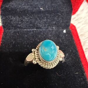 Turquoise Gemstone Silver Ring .925